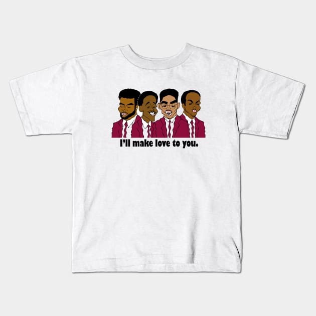 BOYZ II MEN FAN ART Kids T-Shirt by cartoonistguy